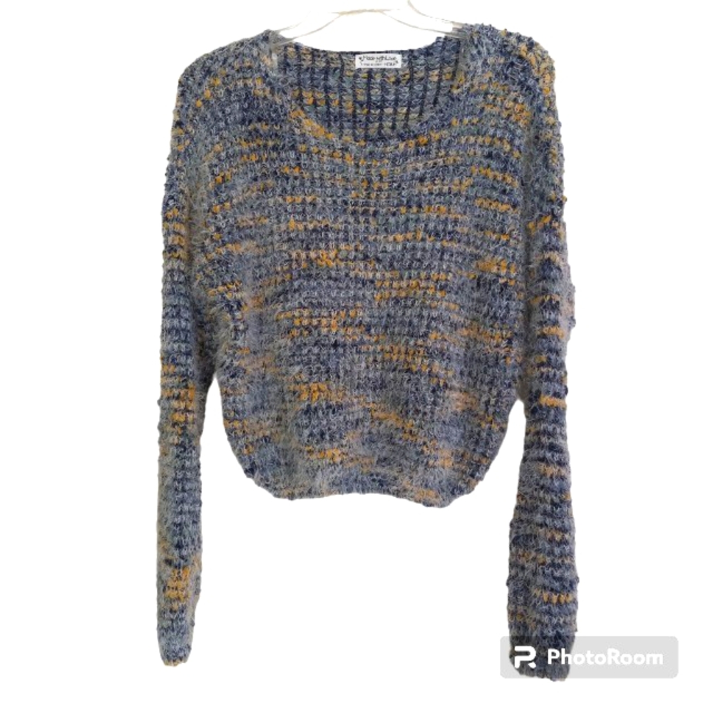 Made with Love by fct fuzzy crewneck long sleeve sweater size M